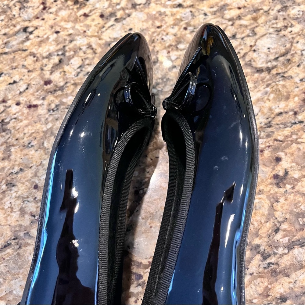 Cider Womens 39 Faux Patent Leather Bow Decor Square Toe Ballet Mary Jane Flats - Picture 10 of 15